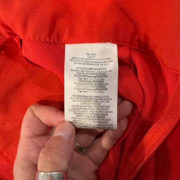 BCBGeneration Strappy Wide Leg Jumpsuit Red Women's 4 Pockets Adjustable Straps - Picture 10 of 10